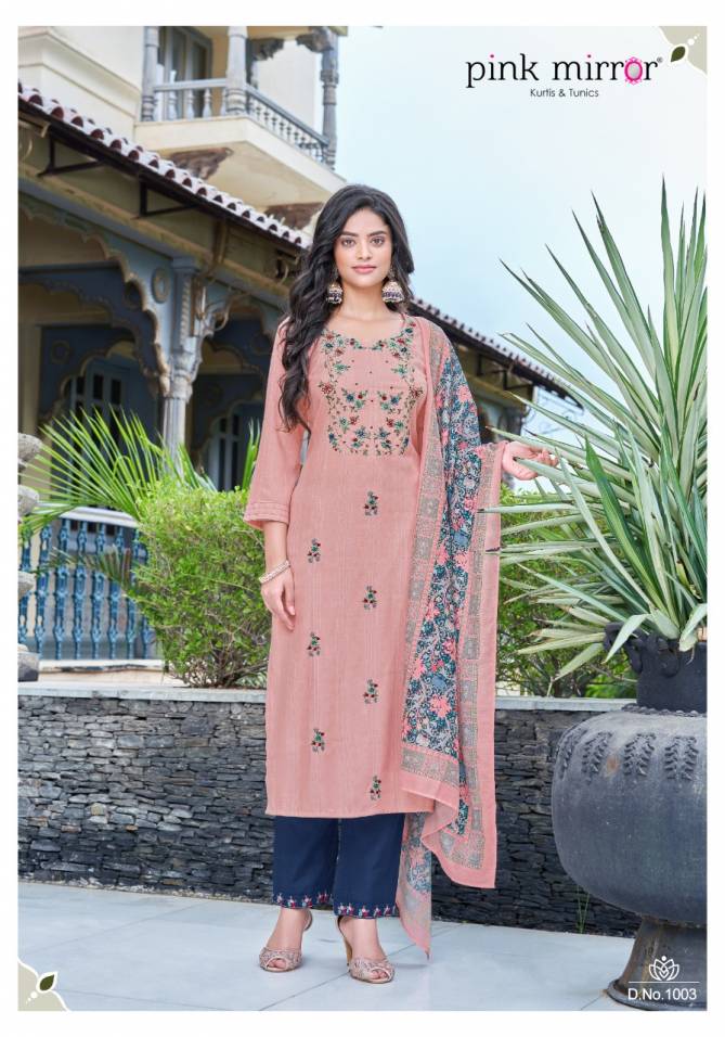 Pink Mirror New Exclusive Wear Designer Fancy Printed Kurti Bottom With Dupatta Collection